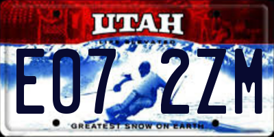 UT license plate E072ZM