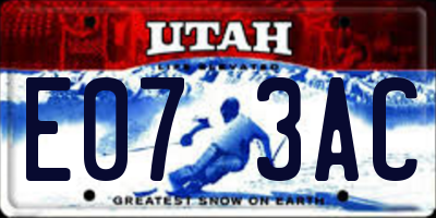 UT license plate E073AC