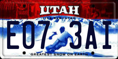 UT license plate E073AI