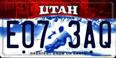 UT license plate E073AQ