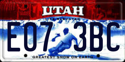 UT license plate E073BC