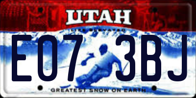 UT license plate E073BJ