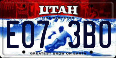 UT license plate E073BO