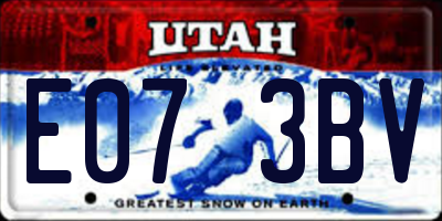 UT license plate E073BV