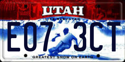 UT license plate E073CT