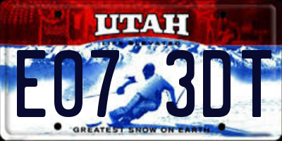 UT license plate E073DT