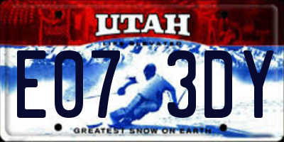 UT license plate E073DY