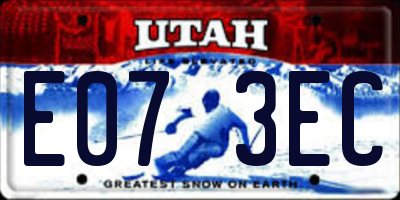 UT license plate E073EC