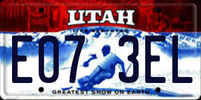 UT license plate E073EL