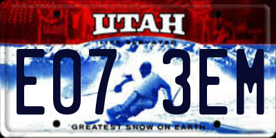 UT license plate E073EM