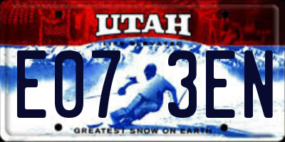 UT license plate E073EN