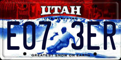 UT license plate E073ER