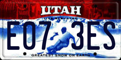 UT license plate E073ES