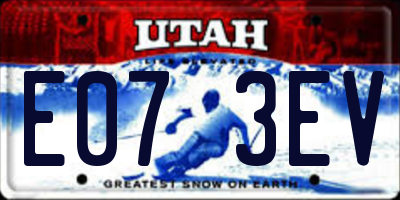 UT license plate E073EV