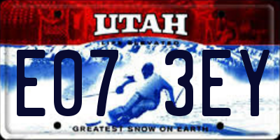 UT license plate E073EY