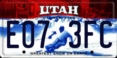 UT license plate E073FC