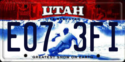 UT license plate E073FI