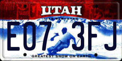 UT license plate E073FJ