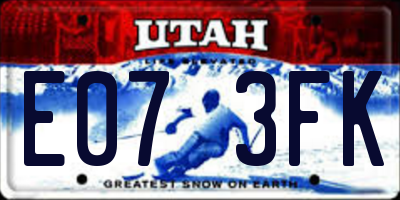 UT license plate E073FK