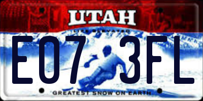 UT license plate E073FL