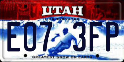 UT license plate E073FP