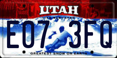 UT license plate E073FQ