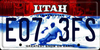 UT license plate E073FS
