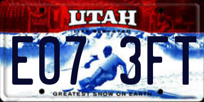 UT license plate E073FT
