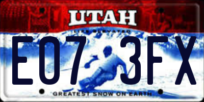 UT license plate E073FX