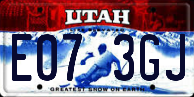 UT license plate E073GJ