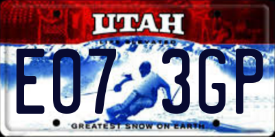 UT license plate E073GP