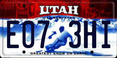 UT license plate E073HI