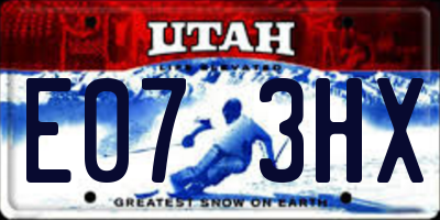 UT license plate E073HX