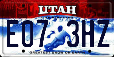 UT license plate E073HZ