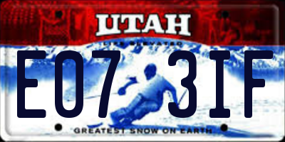 UT license plate E073IF