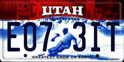 UT license plate E073IT