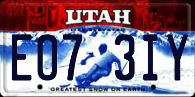 UT license plate E073IY