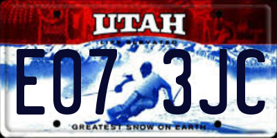 UT license plate E073JC