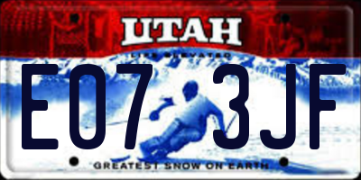 UT license plate E073JF