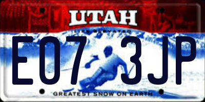 UT license plate E073JP