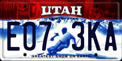 UT license plate E073KA