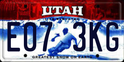 UT license plate E073KG