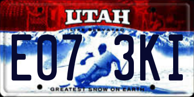 UT license plate E073KI