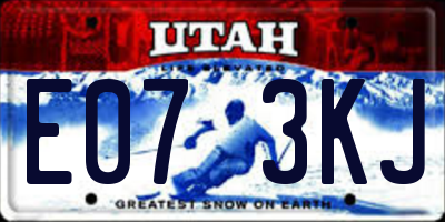 UT license plate E073KJ
