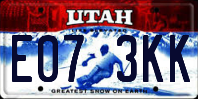 UT license plate E073KK