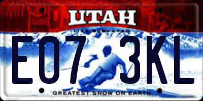 UT license plate E073KL