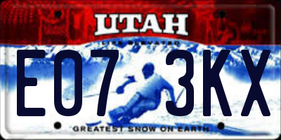 UT license plate E073KX