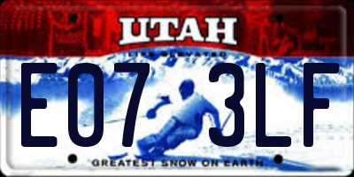 UT license plate E073LF