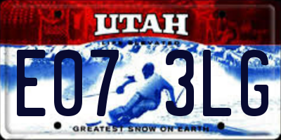 UT license plate E073LG