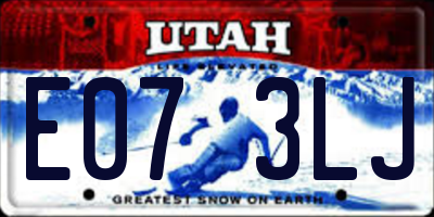 UT license plate E073LJ